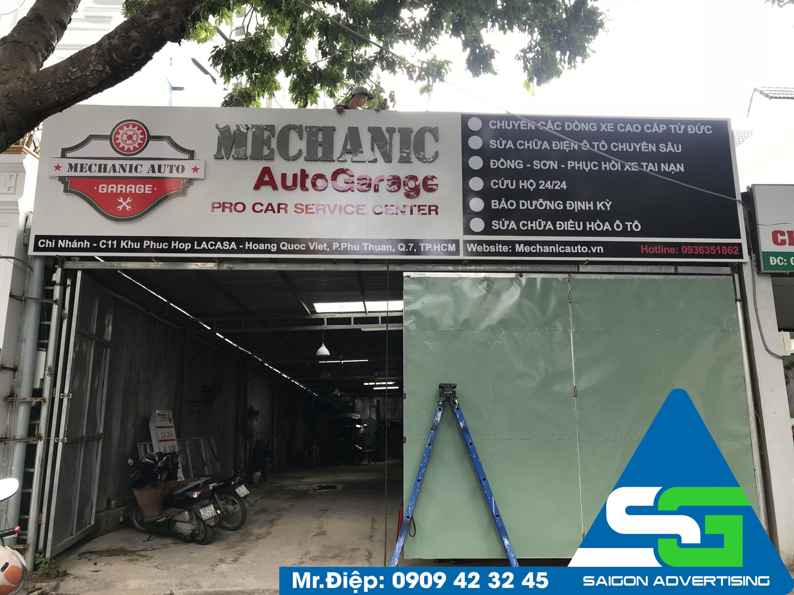 Làm bảng hiệu alu Mechanic Auto