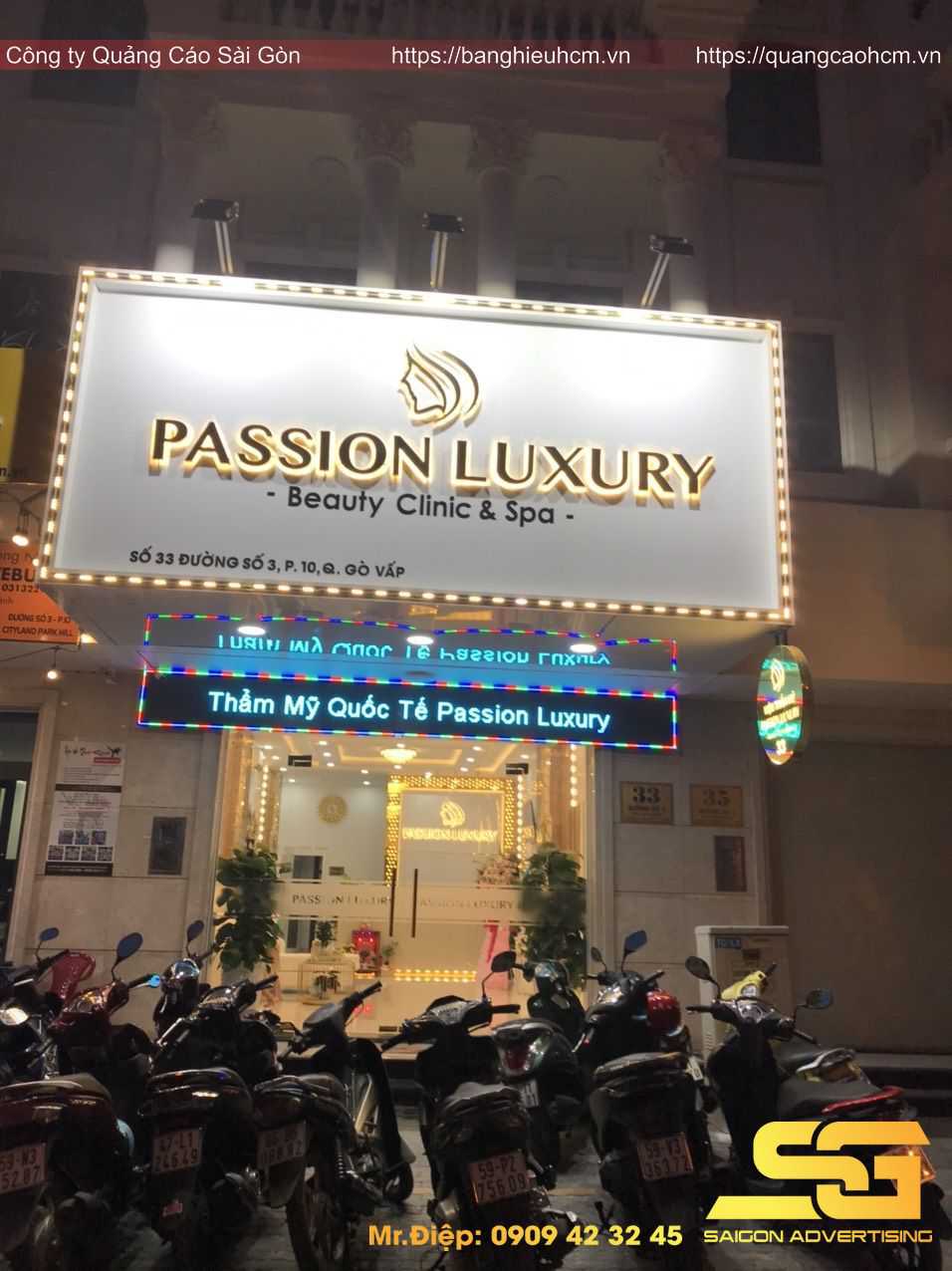 Bảng hiệu spa Passion Luxury